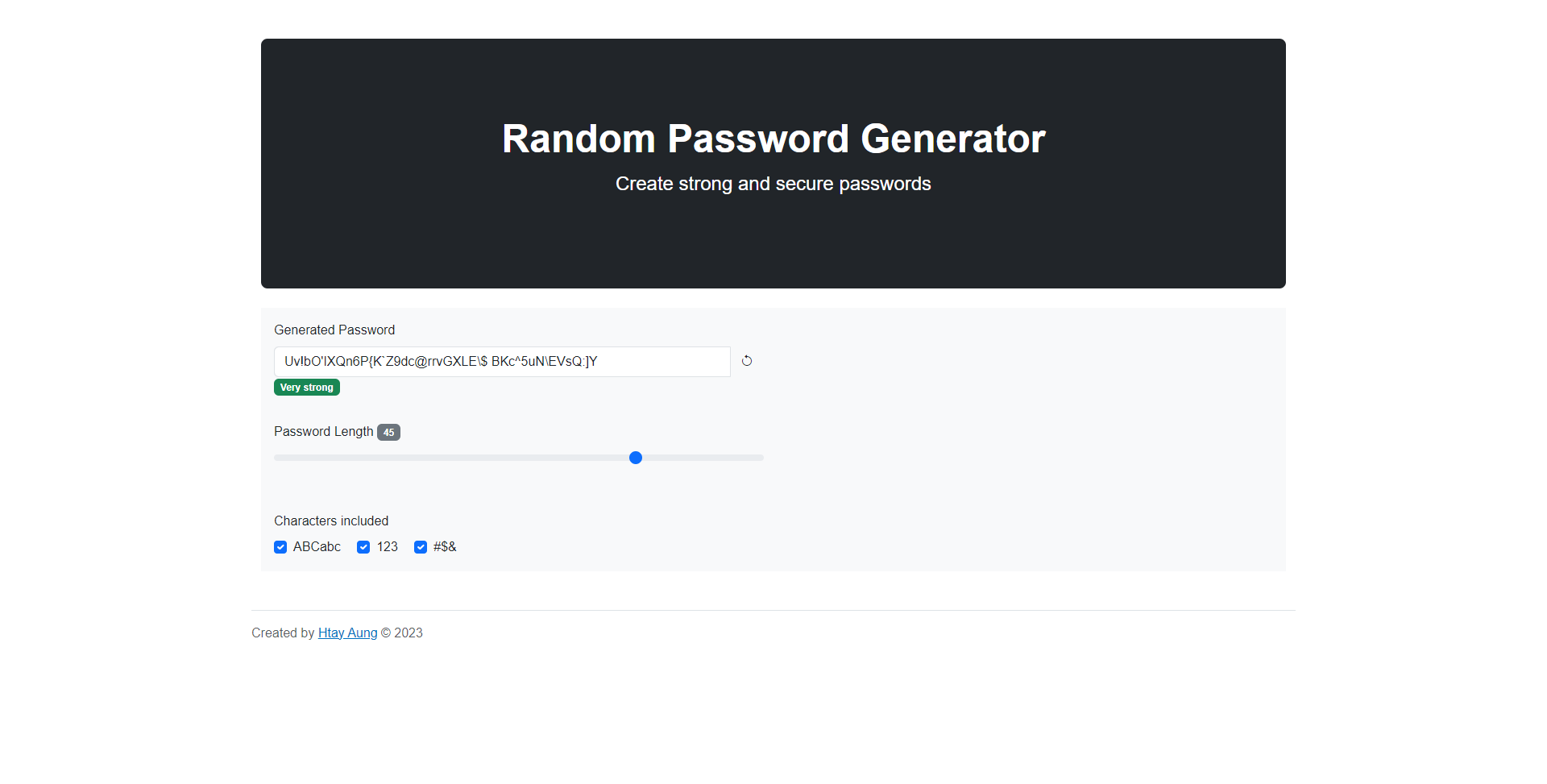 Random Password Generator